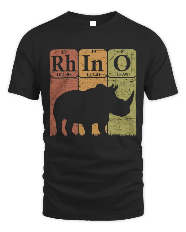 Rhino Gift Periodic Table Elements Rhino Lover Rhinoceros Retro45