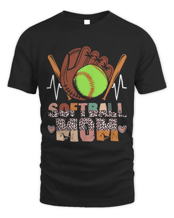 Softball Gift Womens Softball Mom Player Game Mothers Day Leopard Mommy Mama