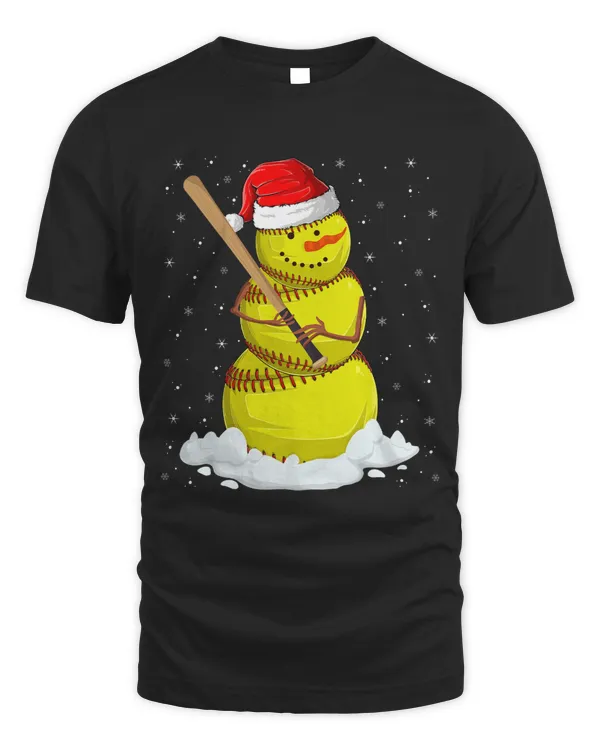 Softball Gift Xmas Santa Snowflake Softball Bat Snowman Christmas 2