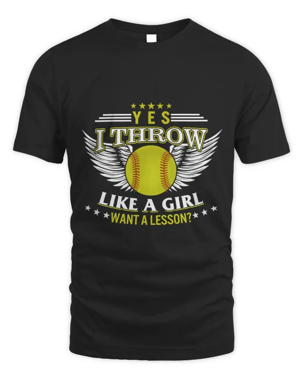 Softball Gift Yes I Throw Like A Girl Want A Lesson Funny Gift 1