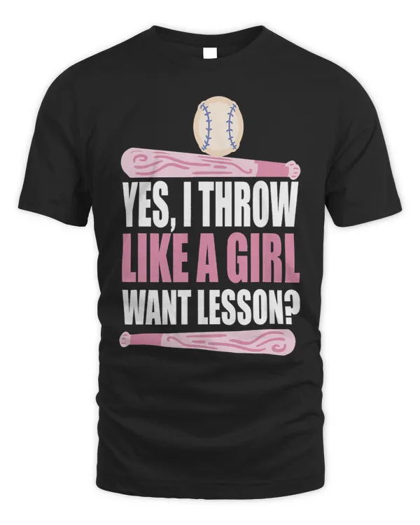 Softball Gift Yes I Throw Like A Girl Want A Lesson Funny Softball Pitcher 2