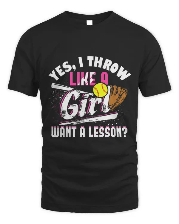 Softball Gift Yes I Throw Like A Girl Want A Lesson Softball Player Funny