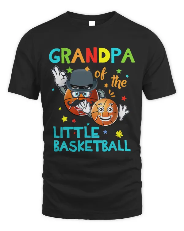 Basketball Gift Grandpa Of Little Basketball Birthday Family Shirts Matching