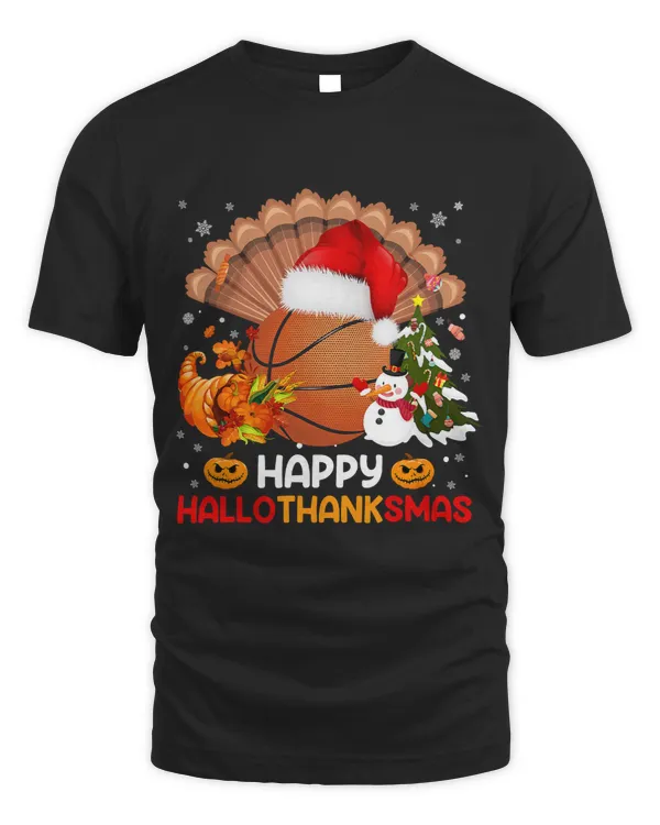 Basketball Gift Halloween Merry Christmas Happy Hallothanksmas 3 Basketball Lover