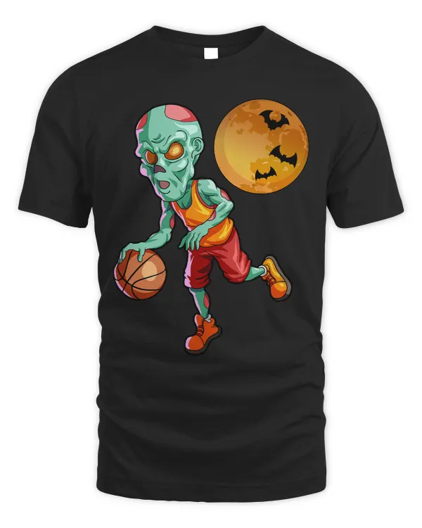 Basketball Gift Halloween Shirt Boys Men Zombie Halloween