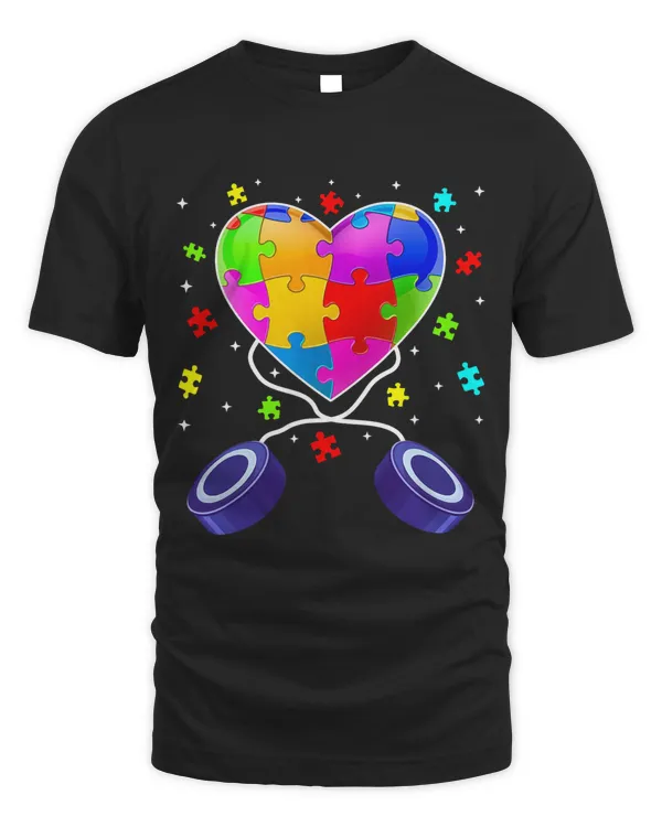 Amazing Hockey Heart Autism Awareness Sport Lover