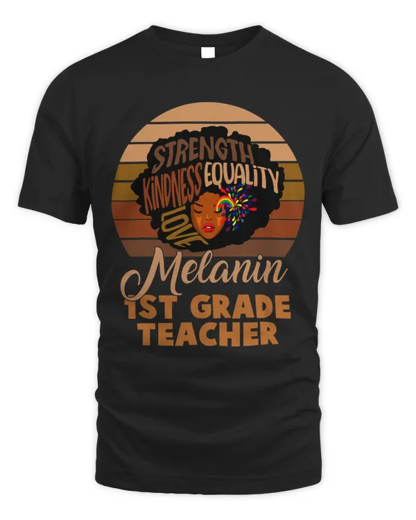 Teacher Job Melanin Rainbow 2Strength Equality 1st Grade Teacher