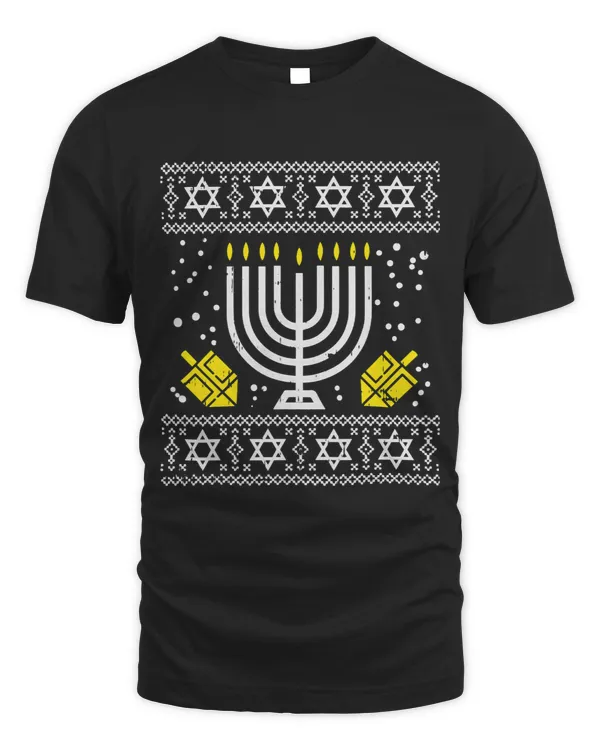 Ugly Hanukkah Sweater Hanukiah Menorah Dreidel Jewish Gift