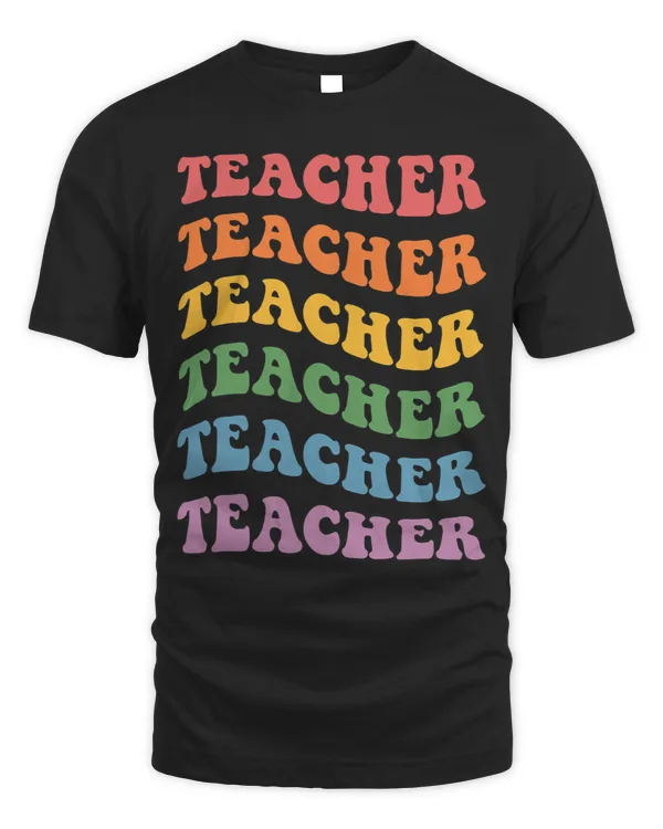 Teacher Job Boho Rainbow Groovy Teacher