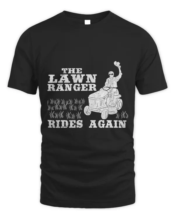 The Lawn Ranger Rides Again Mowing Mower Lawn Caretaker