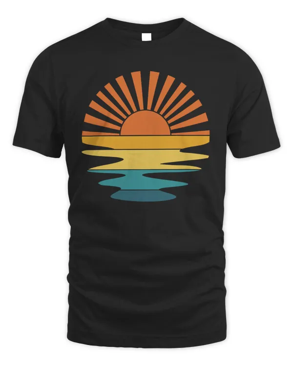 Retro Sunset Rays Wavy Shirt, Sun Shirt, Retro Sunshine Shirt, Sun Rays Tee, Beachy Vibes Tee, Retro Summer Time , Sunset Tshirt