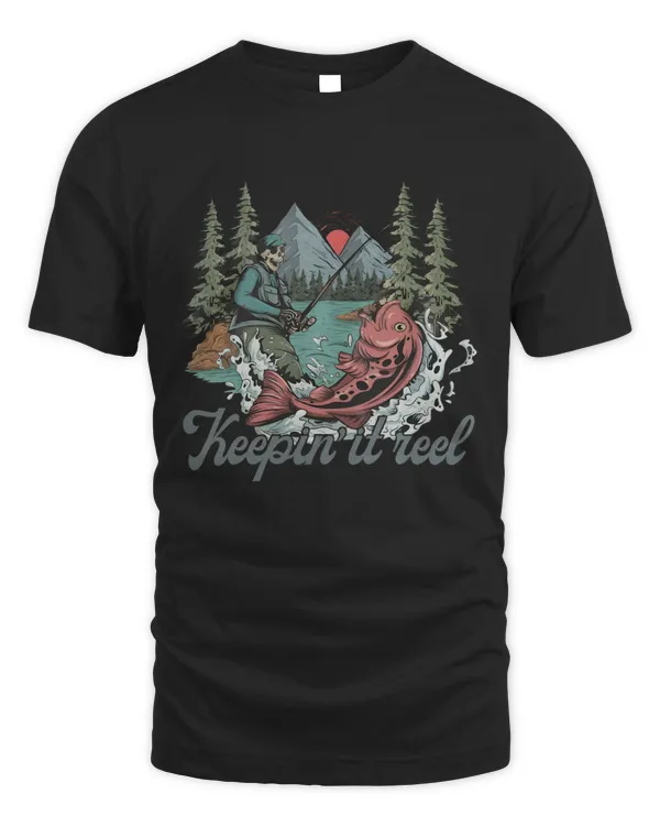 Skeleton Fishing Vintage 90s T-Shirt, Retro Skull Fishing Graphic Shirt, Fishing Lovers Gift, Gift For Him