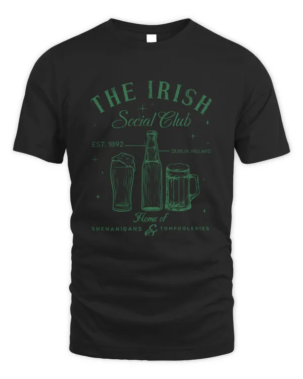 St Patricks Day Social Club T-Shirt Green Irish Sh_738