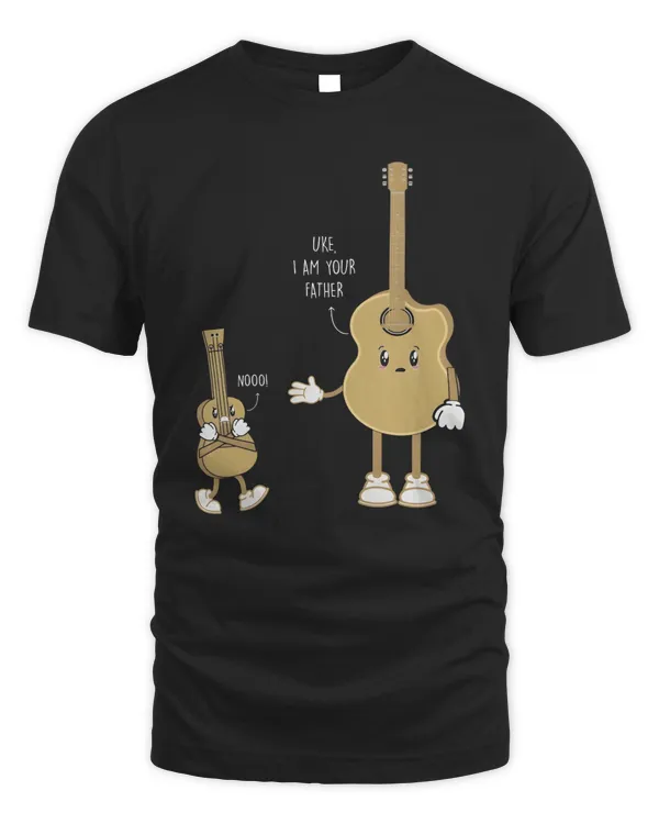 Funny Guitar Player Ukulele Parody - Uke, I Am Your Father Nooo! - Science Fiction Nerd Guitarist Musician Jokes Gag Gift T-Shirt