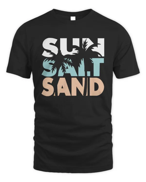 Sun Sand Salt Beach Shirt, Retro T-Shirt, Trendy Beach Shirts for Women, Summer Vacation Shirts