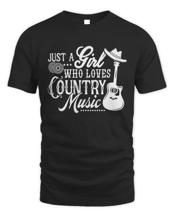 Just a Girl Who Loves Country Music T Shirt, Country Concert Shirt, Guitar Music Shirt, Western Music Tee, Country Music Lover Gift