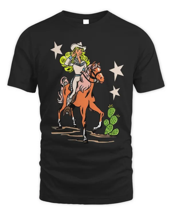 Western Graphic Tee, Retro Rodeo Doll Tshirt, Cowgirl graphic T Shirt, Western Doll, Pink Cowgirl Doll Shirt, Rodeo