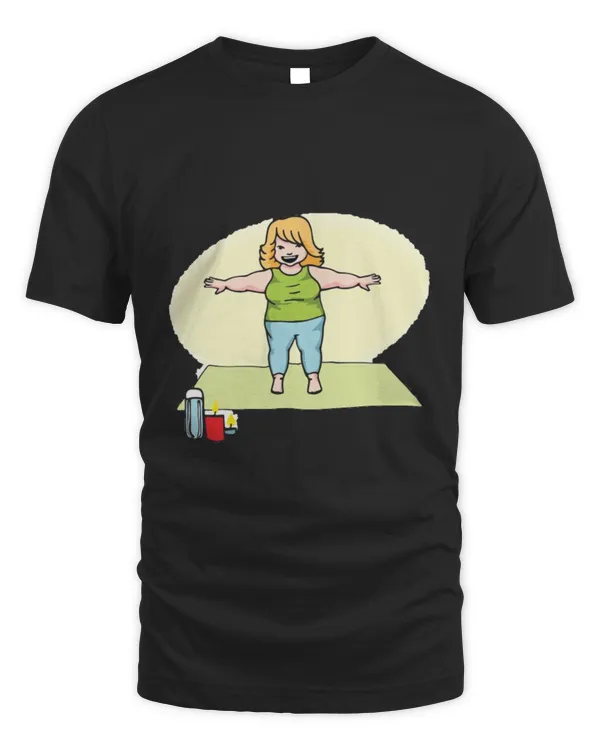 Fat woman doing yoga10889 T-Shirt