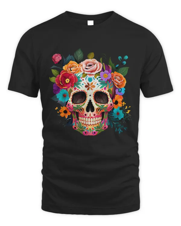 Cinco De Mayo Sugar Skull Day Of The Dead Mexican Fiesta T-Shirt