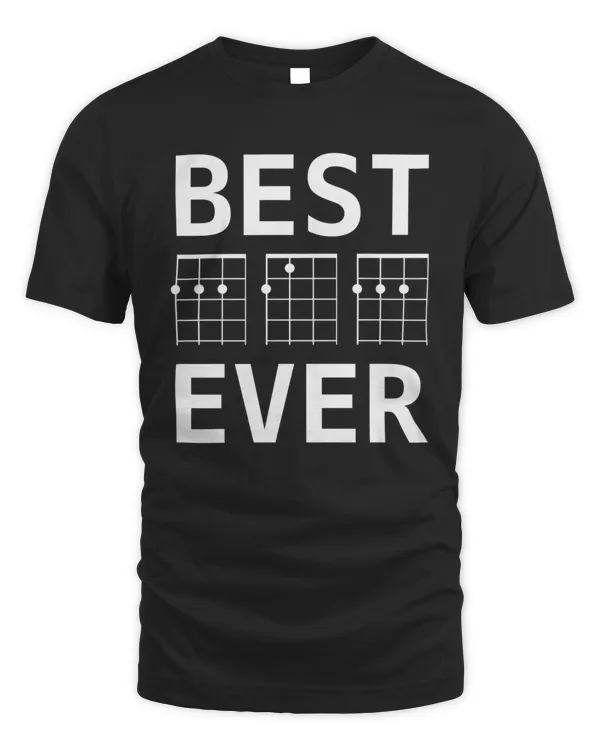 Best Dad Ever White UkuleleUke Chords Design for Fathers6735 T-Shirt