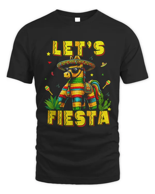 Lets Fiesta Cinco De Mayo Mexican Party Mexico Donkey Pinata T-Shirt