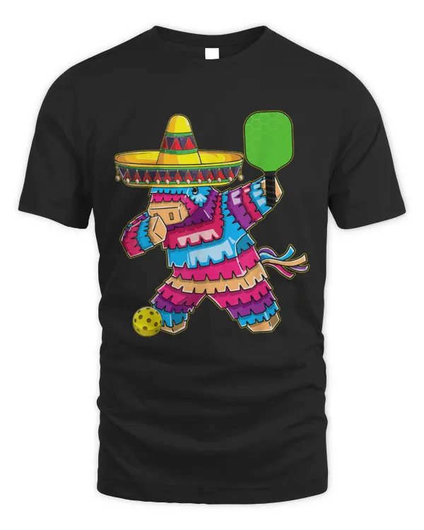 Funny Dabbing Pinata & Pickleball Ball Cinco De Mayo Fiesta T-Shirt