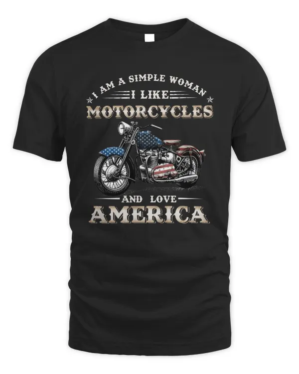 Simple Woman Love Motorcycles and America