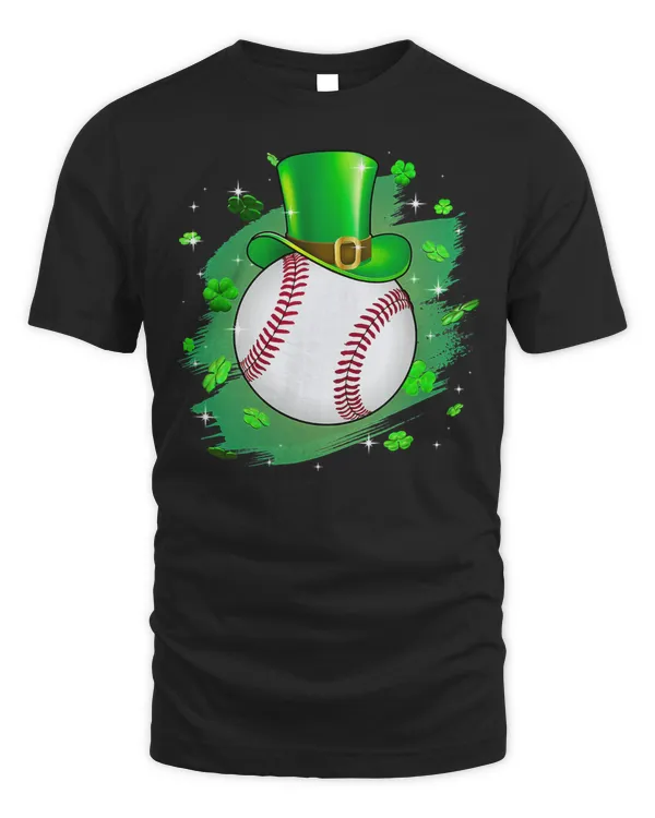 Baseball St Patricks Day Leprechaun Shamrock Irish Boys Kids T-Shirt