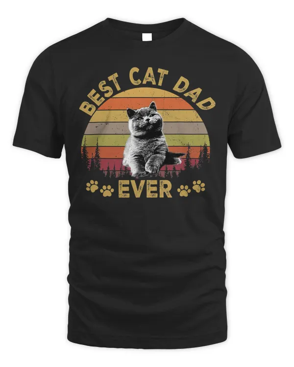 Best Cat Dad Ever T-Shirt Funny Cat Daddy Father Day 2022 T-Shirt