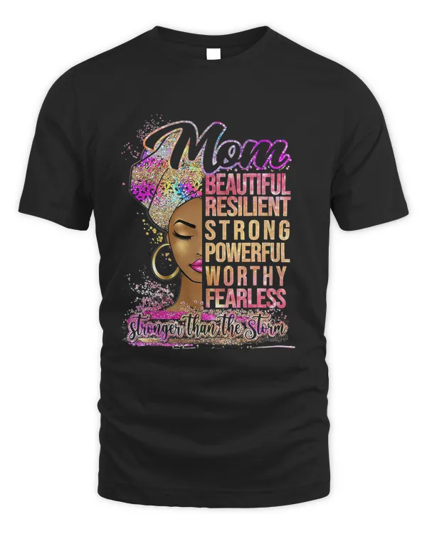 Happy Mothers Day Black Mom Queen Afro African T-Shirt
