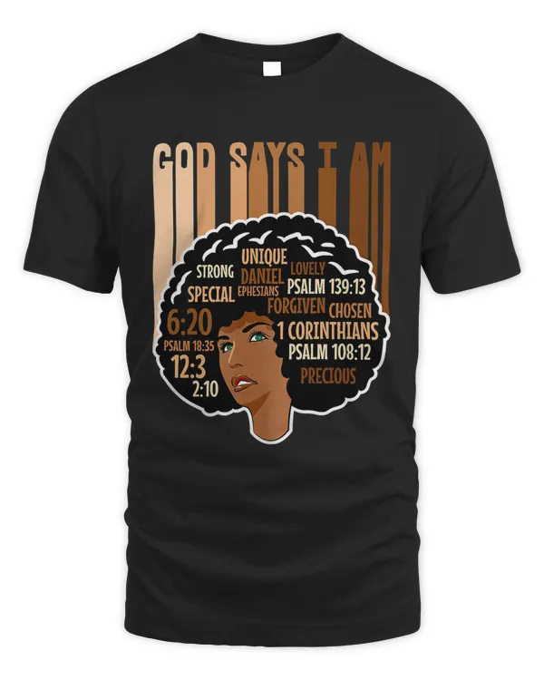 Womens I Am Melanin Black History Month BLM Afro African American T-Shirt