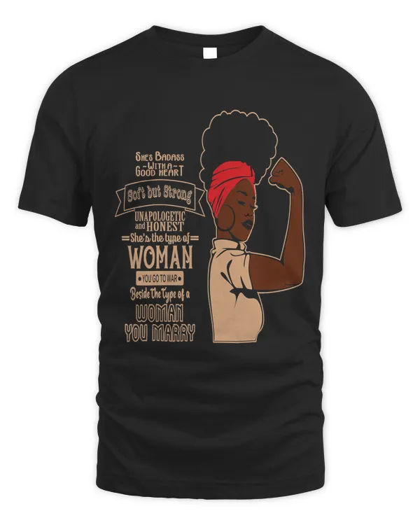 Womens Unapologetic Afro Woman Black History Month BLM Melanin T-Shirt