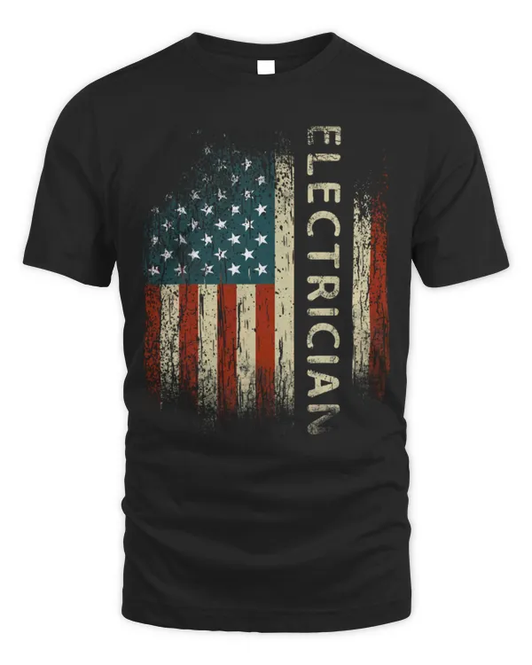 Patriotic Electrician Gifts American USA Flag Funny Lineman Shirt