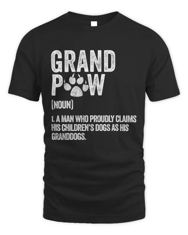 Funny Best Dog Grandpa Ever Grandpaw Apparel Retro Grand Paw T-Shirt