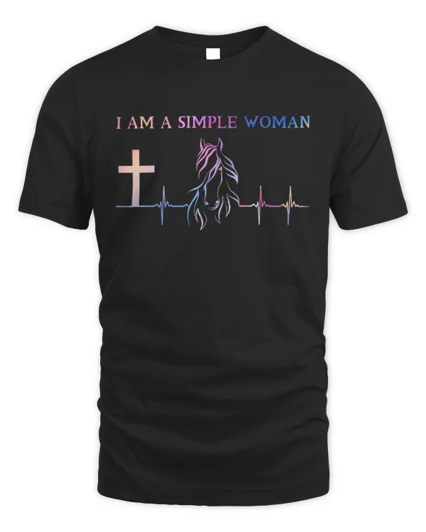 simple woman jesus cross horse heartbeat Colorful