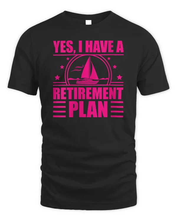 Womens Funny Sailing Designs For Men Women Sailing Retirement Plan V-Neck T-Shirt