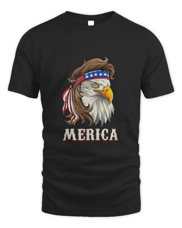 Eagle Mullet 4th of July Merica American Flag USA4161 T-Shirt