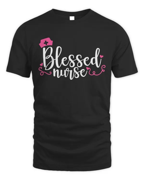 Blessed Nurse Cute Christian Nurse RN LPN Nursing Gift Premium T-Shirt