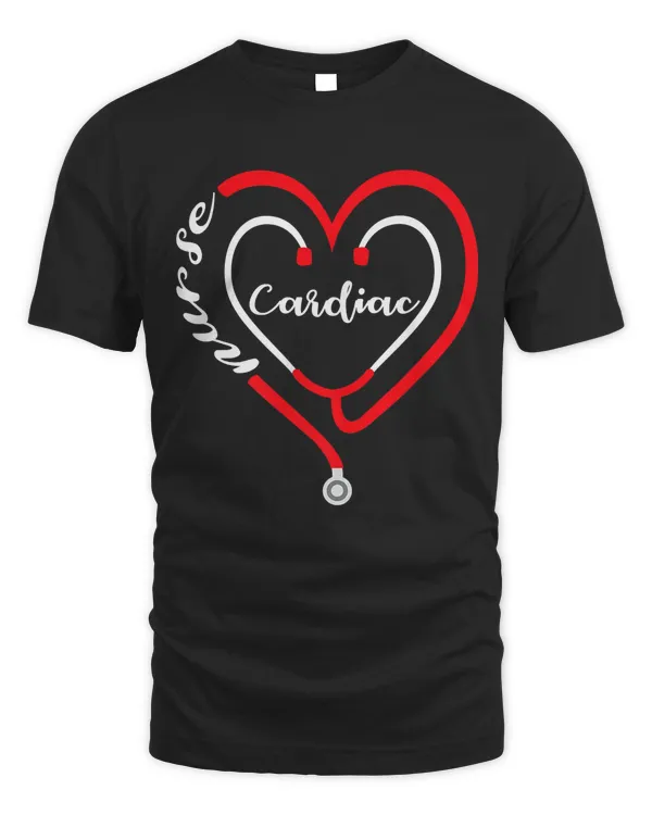 Cardiac Nurse Valentines Day Stethoscope Heart RN Gift Premium T-Shirt