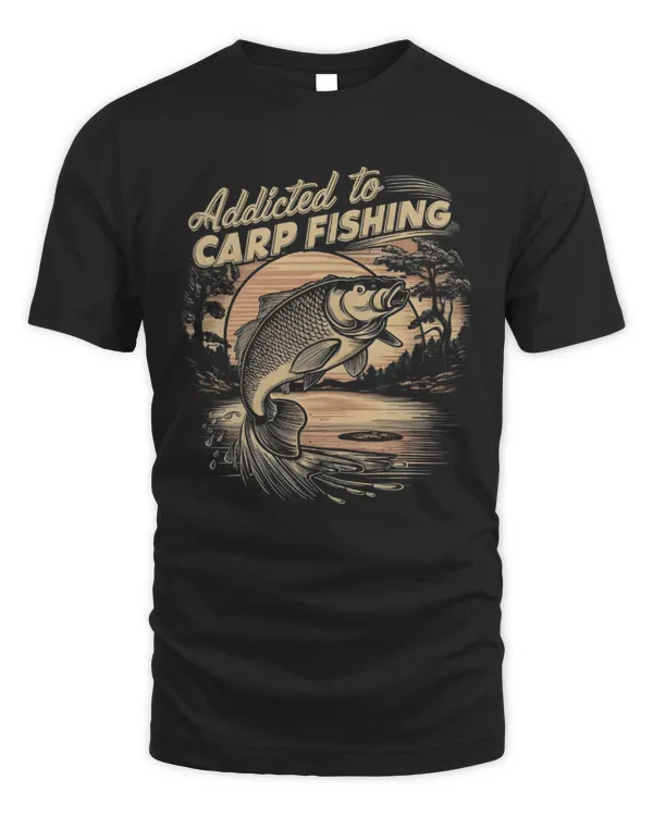 Addicted To Carp Fishing Shirt, Carpfishing Tshirt Gift, Carp Fish Gifts, Retro Carp Art Outfit, Carp Lake Vibes Tee, Fisher Lover Shirt
