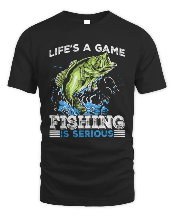 Fishing Life Game Serious Bass Graphic T-Shirt, Perfect Gift for Fisherman Dad and Grandpa