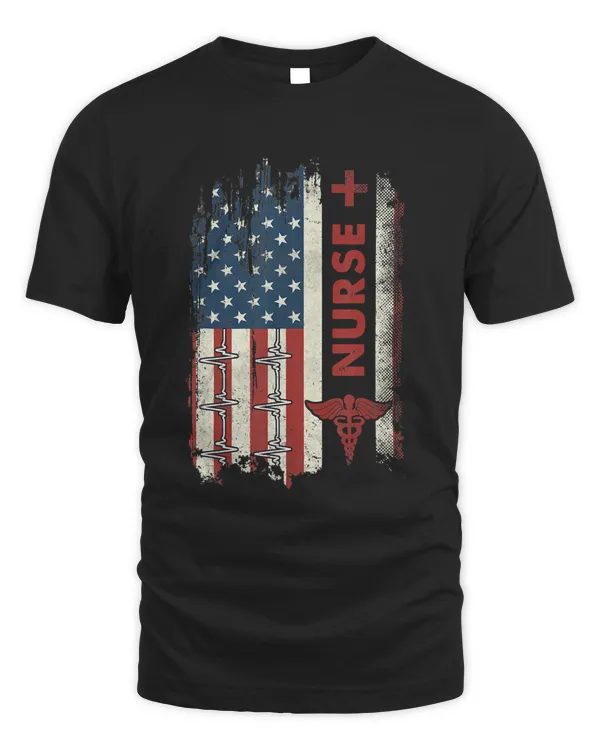 Nurse American Flag Shirt ICU EMS RN USA Patriotic Gifts T-Shirt