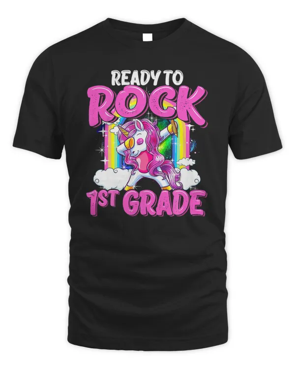 Ready To Rock 1st Grade Dabbing Unicorn Back To School Girls