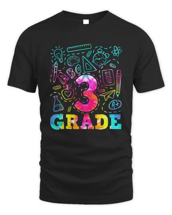 Tie Dye 3rd Grade Typography Team 3rd Grade Back To School