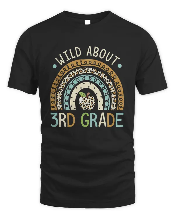 Wild About 3rd Grade Leopard Rainbow Back To School