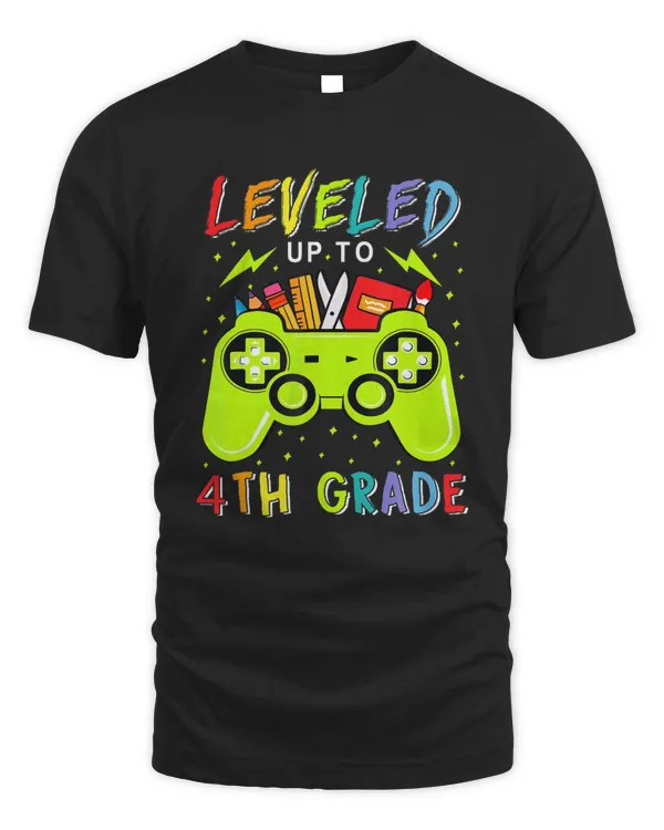 Leveled Up To 4th Grade Gamer Back To School First Day Boys