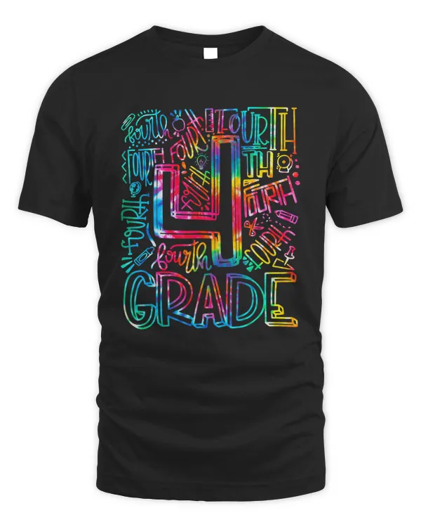 Tie Dye 4th Grade Back To School Teacher Student Typography