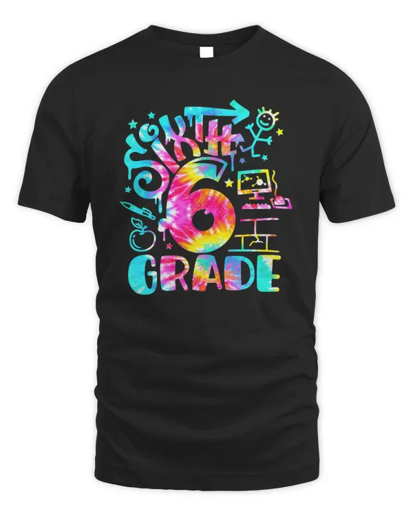 Tie Dye 6th Grade Graffiti Sixth Grade Back To School Boys T-Shirt