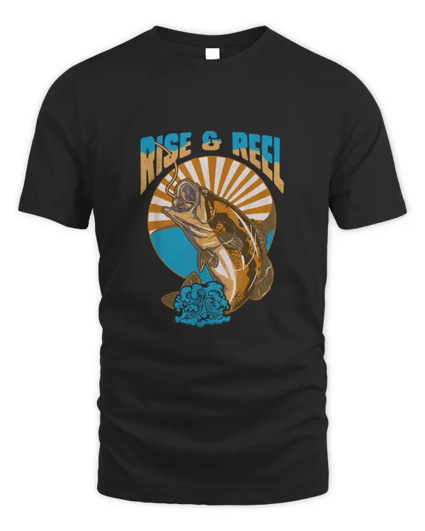 Rise and Reel Fishing Bass vintage fresh water sport2137 T-Shirt
