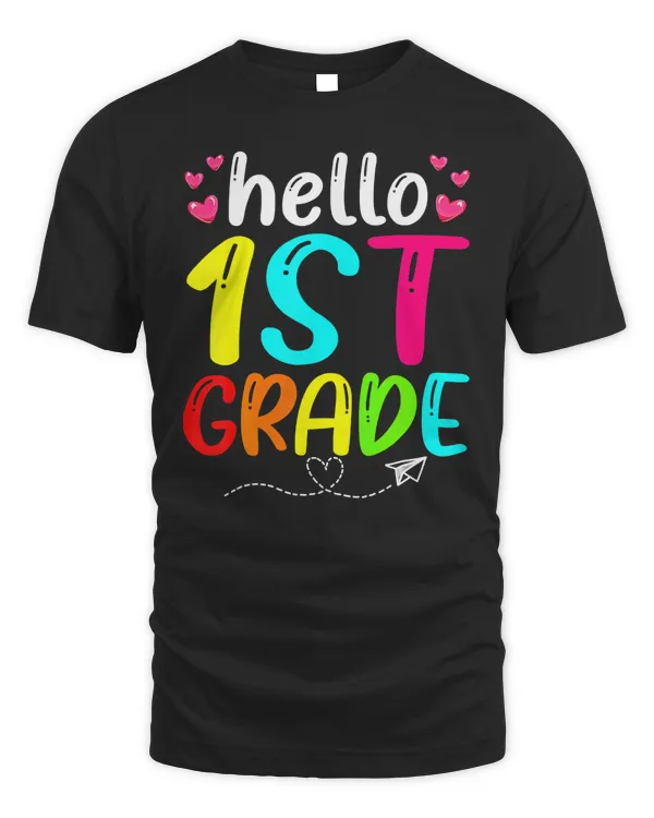 Cute Hello 1st Grade Back To School First Day Of School T-Shirt